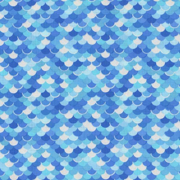 Mystical Mermaids Mermaid Scales Blue From Benartex