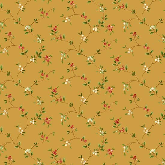 Holiday Foliage Holly Vine Gold By Laura Berringer For Marcus Brothers