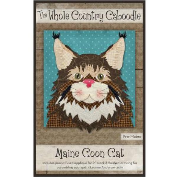 Maine Coon Cat Precut Prefused Applique Kit from The Whole Country Caboodle