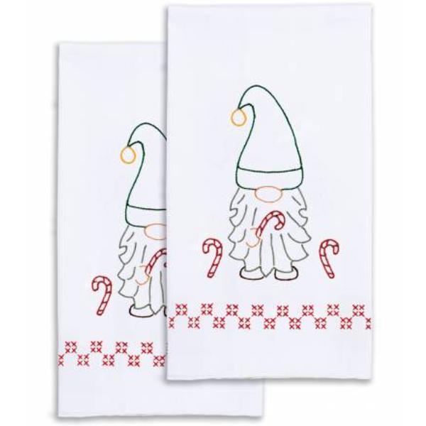 Christmas Gnome Hand Towels by Jack Dempsey