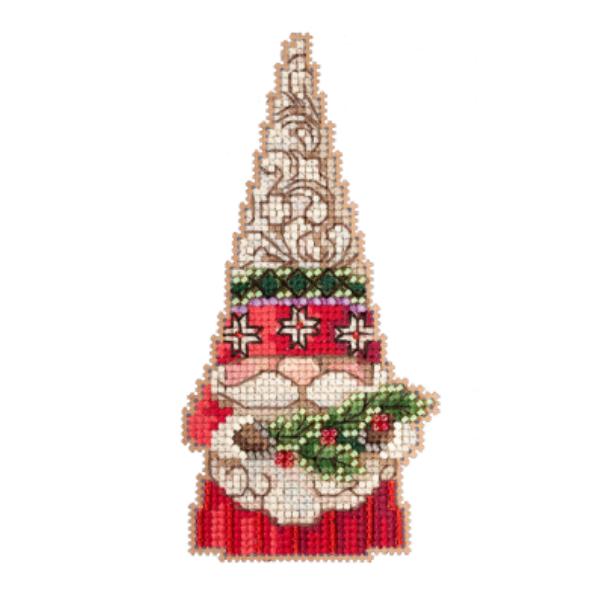 Gnome Holding Holly Cross Stitch Kit By Jim Shore For Mill Hill