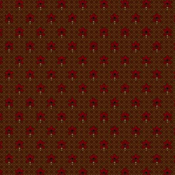 Redwood Cupboard Floral Check Brown By Pam Buda For Marcus Fabrics