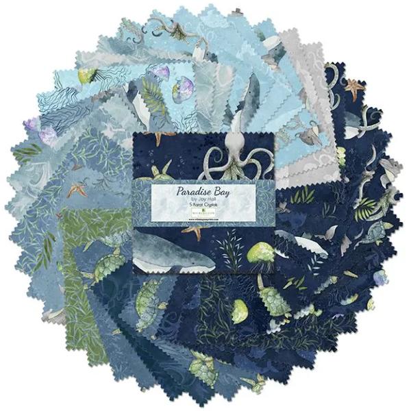 Paradise Bay 5" Squares by Joy Hall for Wilmington Prints