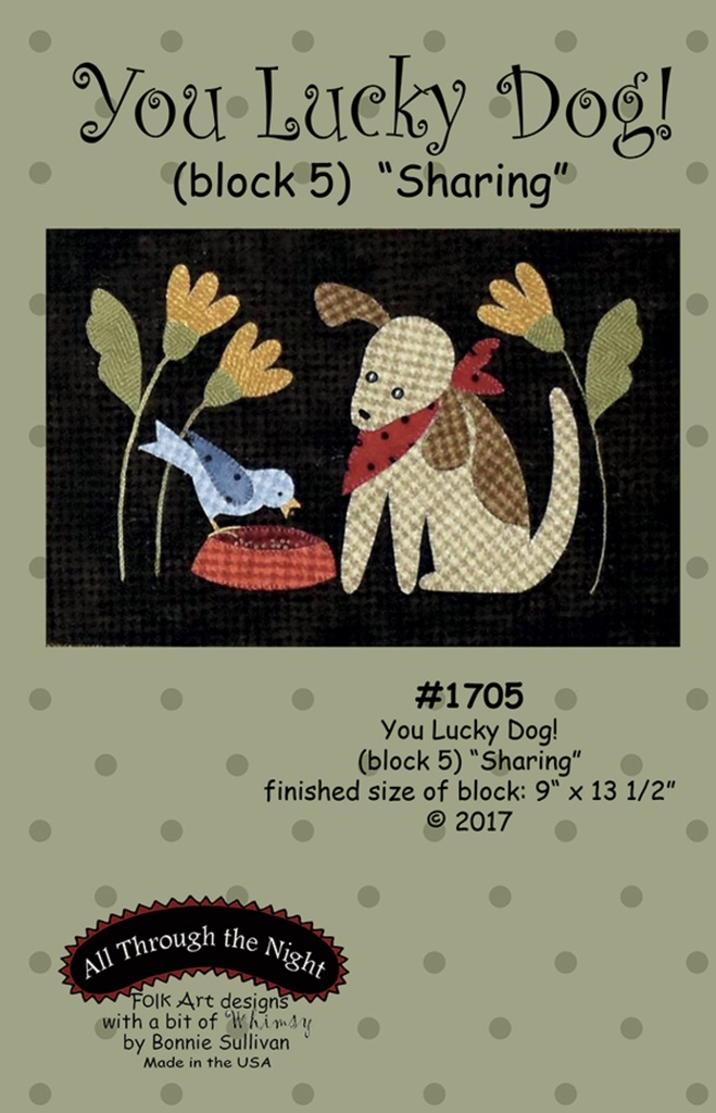 You Lucky Dog Pattern - Block 5: Sharing by Bonnie Sullivan from All Through the Night