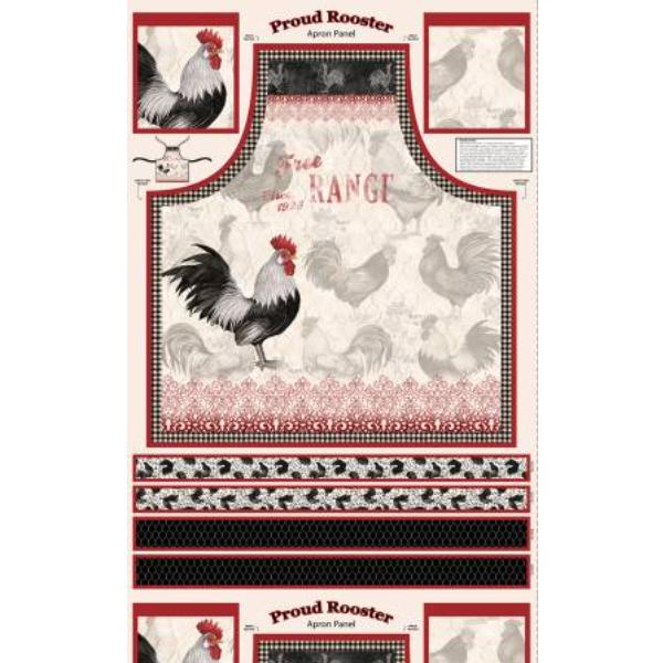 Proud Rooster Apron Panel By Susan Winget For Wilmington Prints