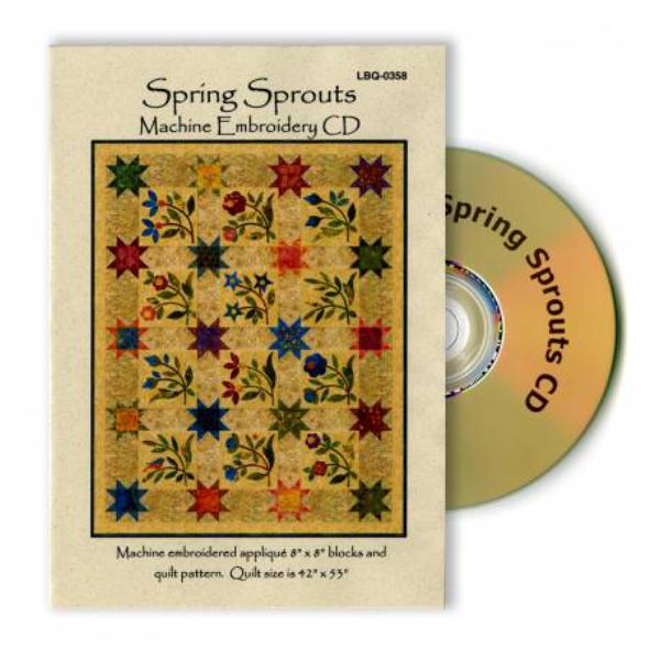 Spring Sprouts Machine Embroidery CD by Edyta Sitar for Laundry Basket Quilts