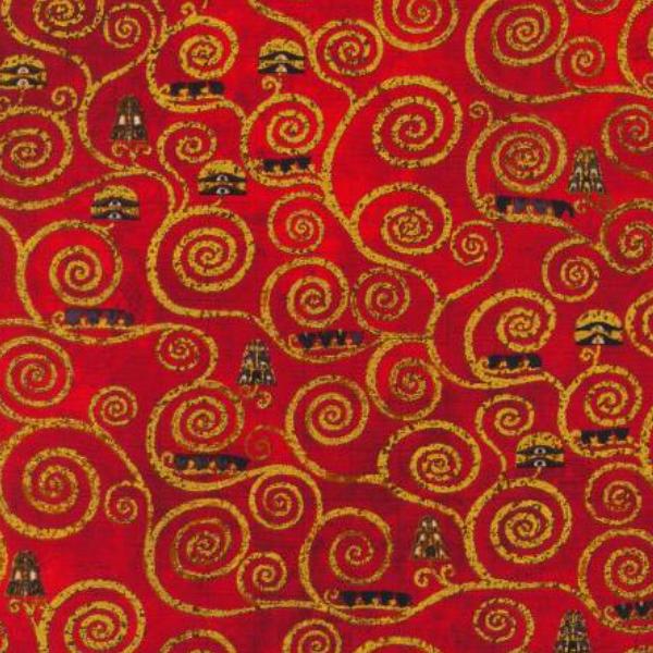 Gustav Klimt Swirls Red From Robert Kaufman