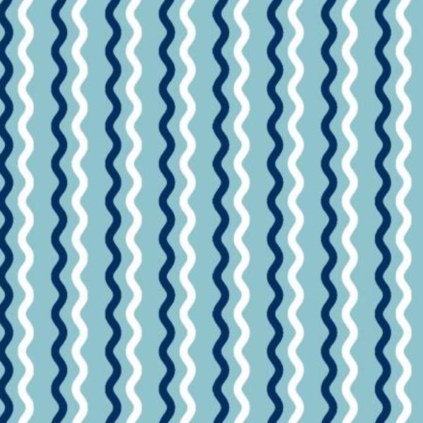 Kimberbell Wavy Stripe Teal From Maywood Studio