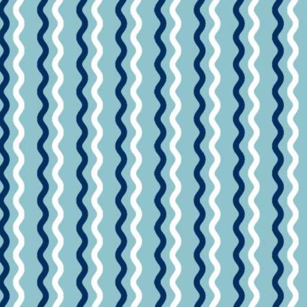 Kimberbell Wavy Stripe Teal From Maywood Studio