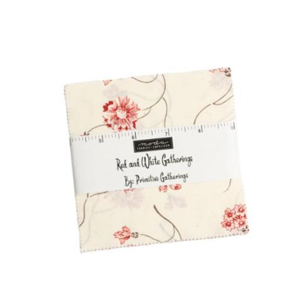 Red White Gatherings Charm Pack by Primitive Gatherings for Moda Fabrics