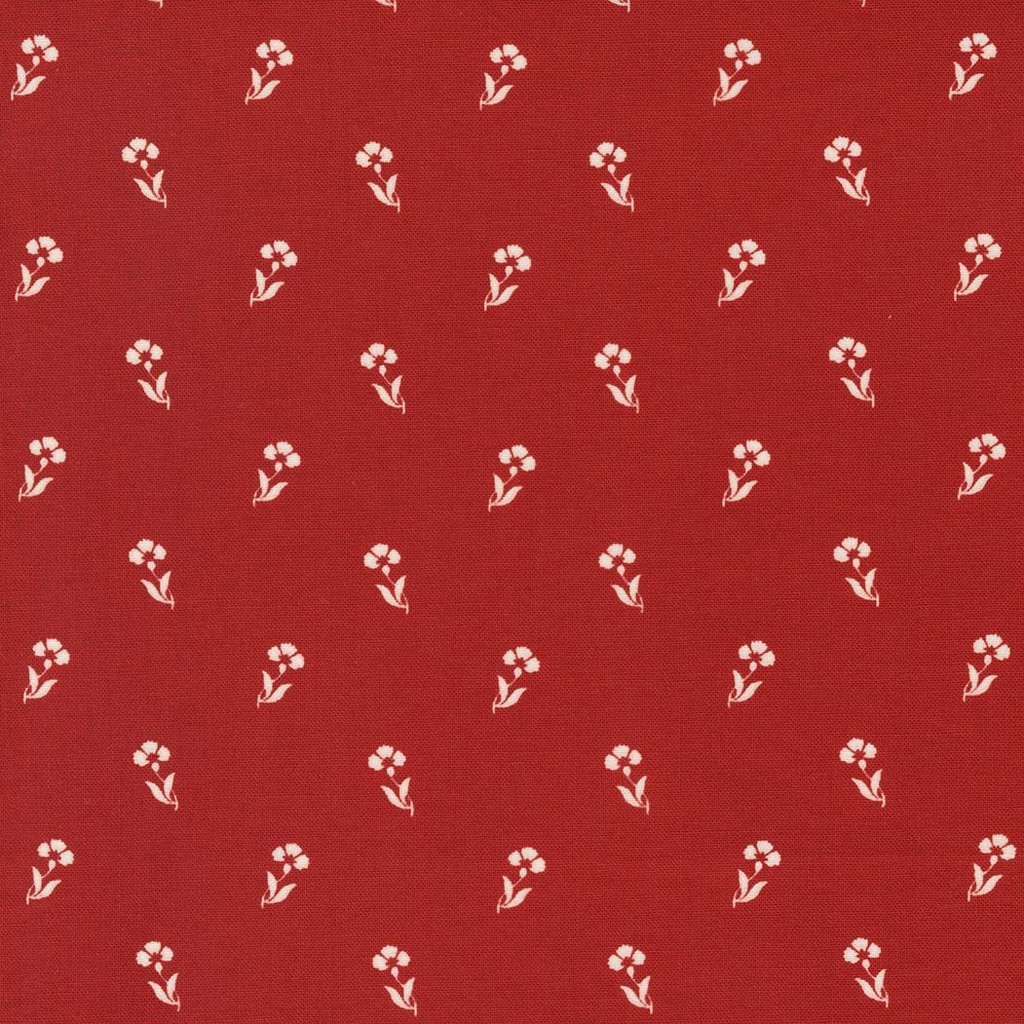 Red White Gatherings Carnation Crimson By Primitive Gatherings For Moda Fabrics