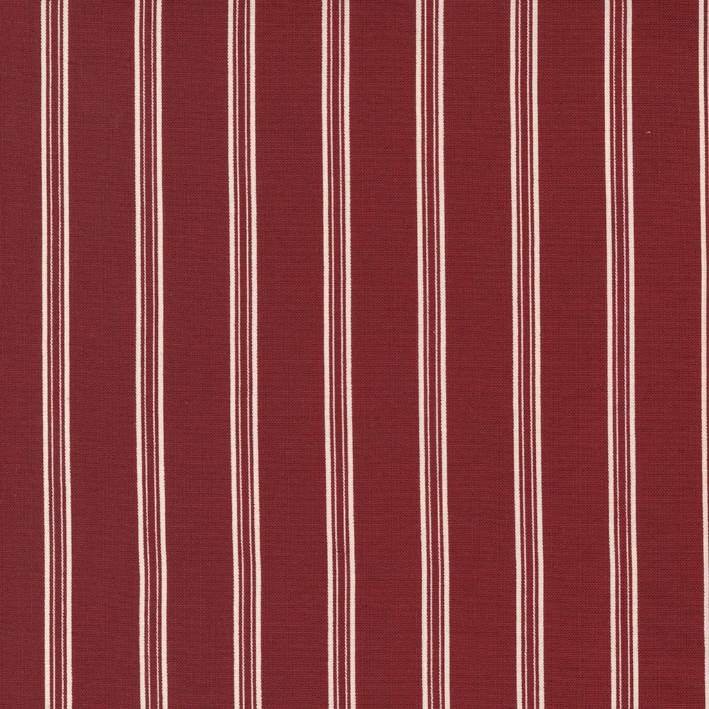 Red White Gatherings Stripe Burgundy By Primitive Gatherings For Moda Fabrics