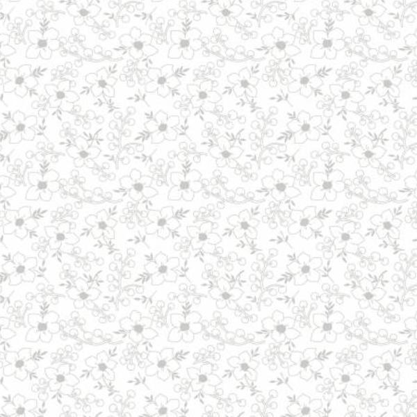 Storybook 22 Flowers/Berries White On White By Mykt Collection For Windham Fabrics