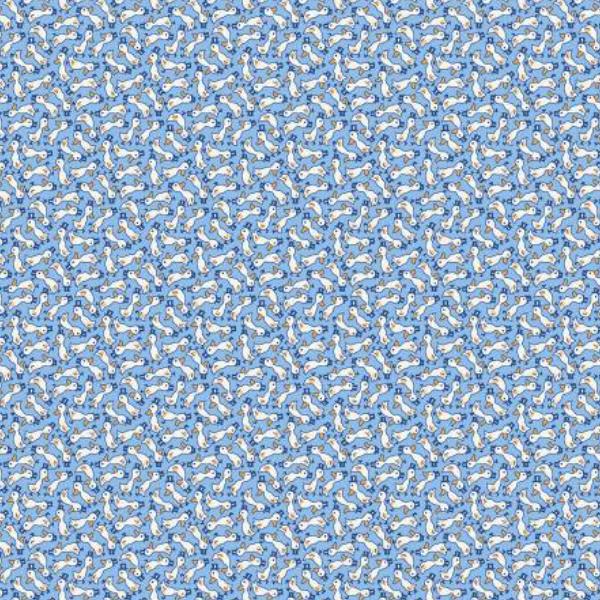 Storybook 22 Fancy Ducks Blue By Mykt Collection For Windham Fabrics