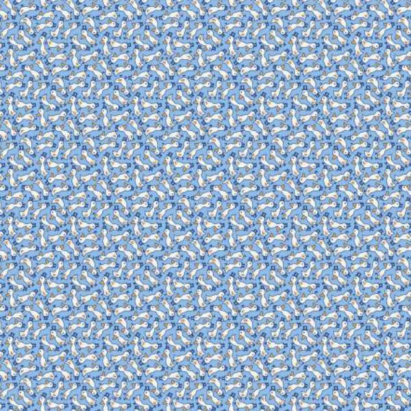 Storybook 22 Fancy Ducks Blue By Mykt Collection For Windham Fabrics