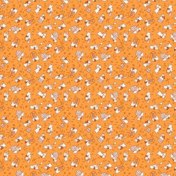 Storybook 22 Jammin Cats Orange By Mykt Collection For Windham Fabrics