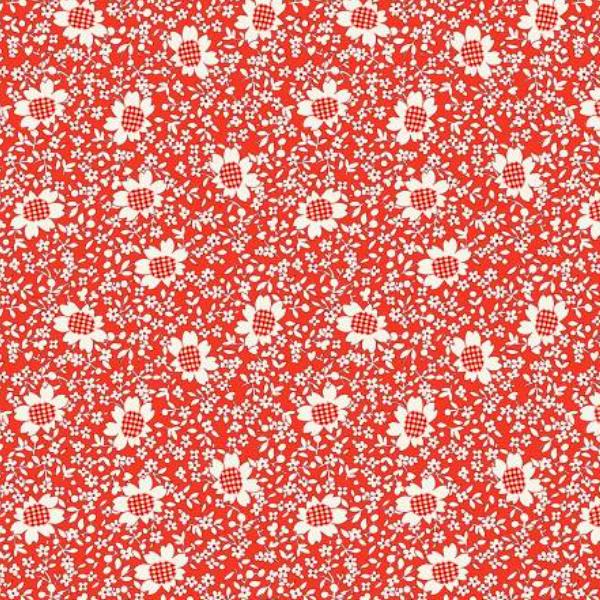 Storybook 22 Gingham Flower Red By Mykt Collection For Windham Fabrics