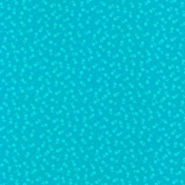 1930'S Basic Flowers Teal By Debbie Beaves For Robert Kaufman