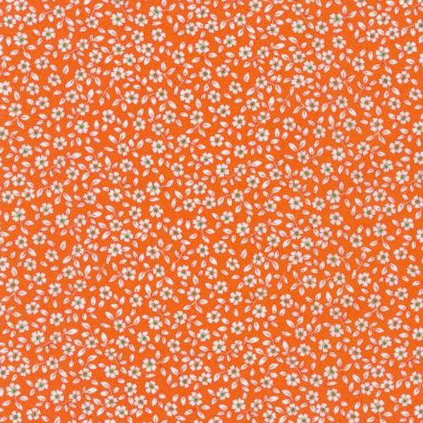 1930'S Basic Floral Orange By Debbie Beaves For Robert Kaufman