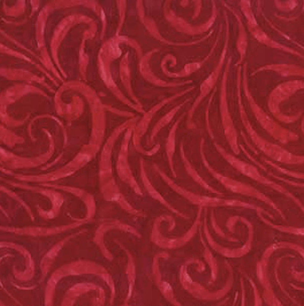 Birds Of Paradise Dark Red Swirls By Banyan Batiks For Northcott