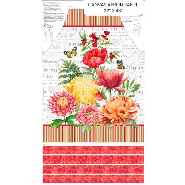 Morning Blossom Canvas Apron Panel By Michel Design Works For Northcott