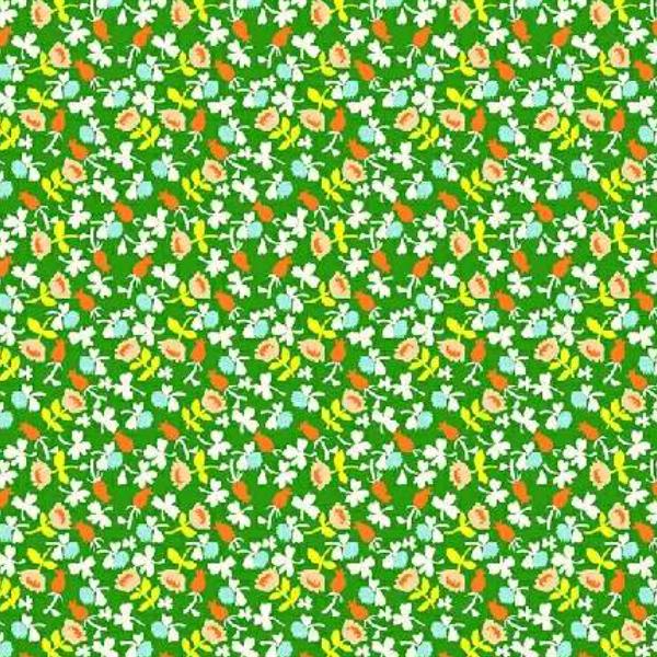 Lucky Rabbit Calico Green By Heather Ross For Windham Fabrics