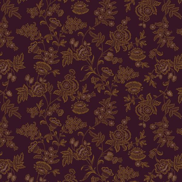 Scraps Of Kindness Wallpaper Eggplant By Kim Diehl For Henry Glass