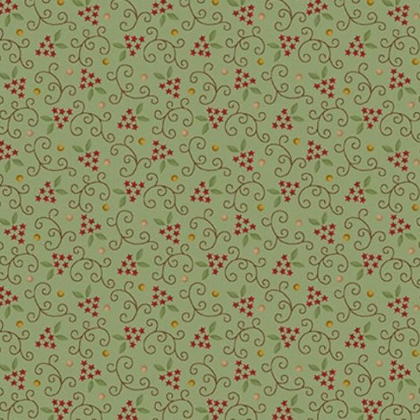 Scraps Of Kindness Star Vine Aqua By Kim Diehl For Henry Glass