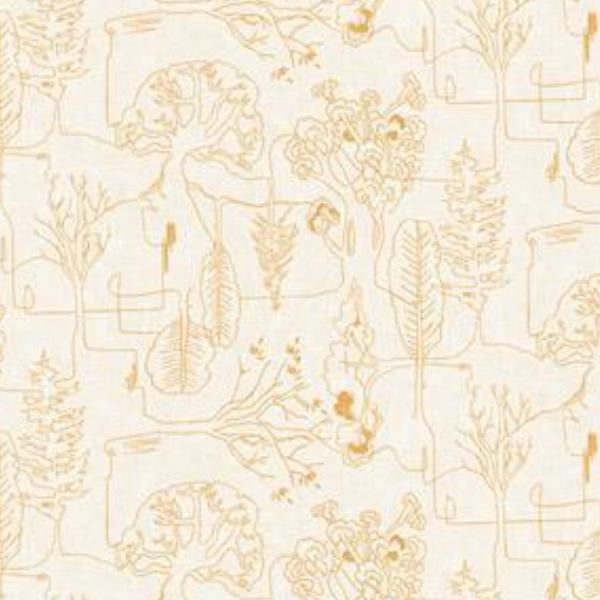 Delilah Treeline Pale Gold By Esther Fallon Lau For Clothworks