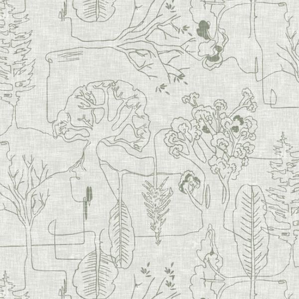 Delilah Treeline Mist Gray by Esther Fallon Lau for Clothworks