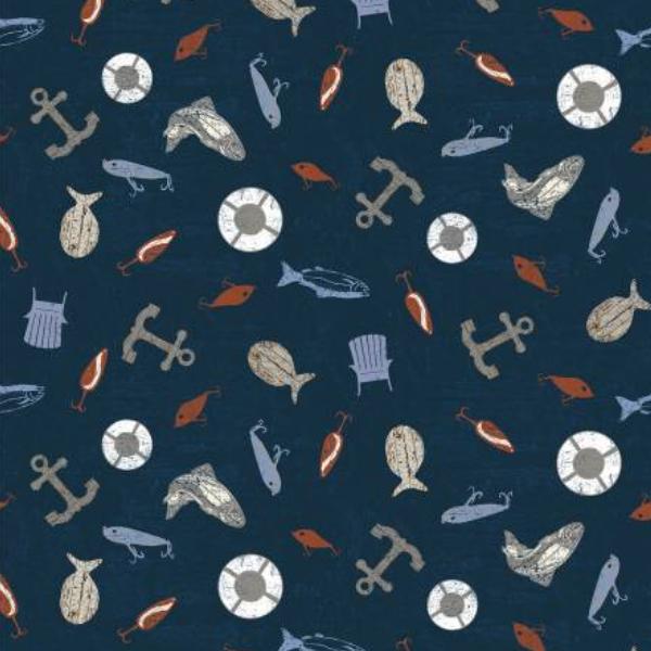 On Lake Time Gear Navy Blue By Dan Dipaolo For Clothworks