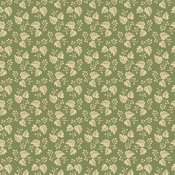 Villa Flora Falling Leaves Green By Paula Barnes For Marcus Fabrics