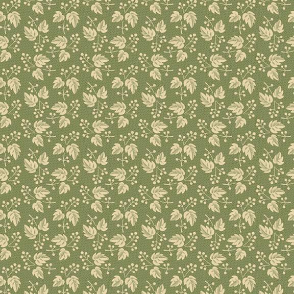 Villa Flora Falling Leaves Green By Paula Barnes For Marcus Fabrics