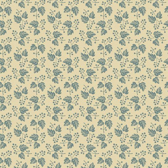 Villa Flora Falling Leaves Blue By Paula Barnes For Marcus Fabrics