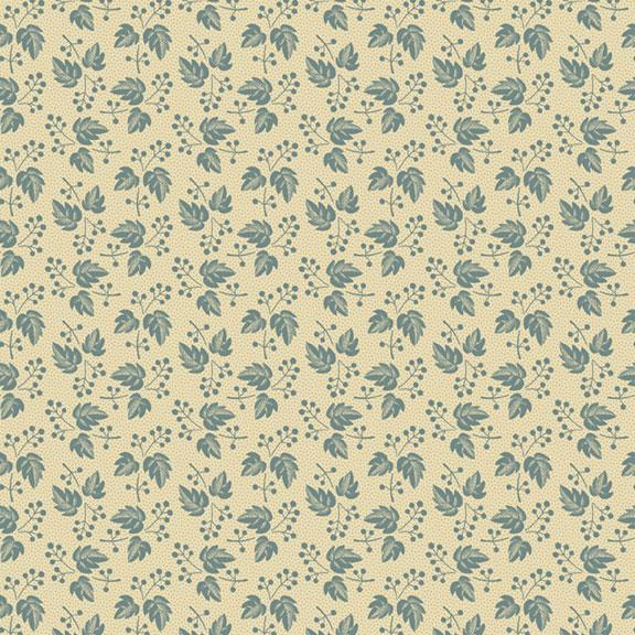 Villa Flora Falling Leaves Blue By Paula Barnes For Marcus Fabrics