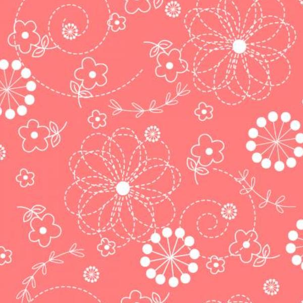 Kimberbell Doodles Peachy Pink 108In Wide Back By Maywood Studio