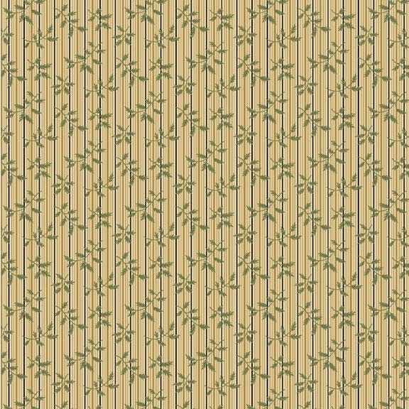 Villa Flora Floral Striped Fern Green By Paula Barnes For Marcus Fabrics