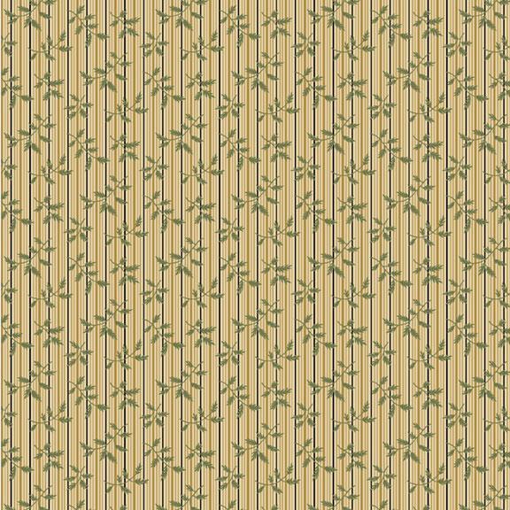 Villa Flora Floral Striped Fern Green By Paula Barnes For Marcus Fabrics