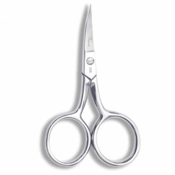 Famore 4In Large Ring Fine Point Curved Embroidery Scissor 