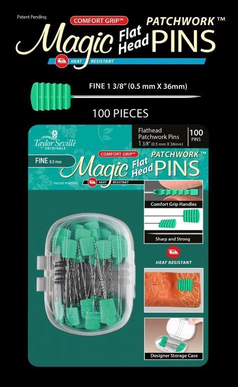 Magic Pins Flathead Patchwork  0.5mm 100pc - 1-3/8 Inches Long