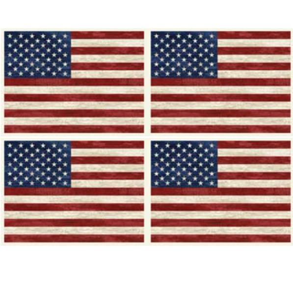 Stonehenge Stars & Stripes 11 Lg Flags On Cream From Northcott