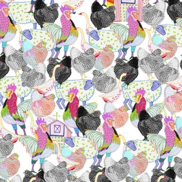 Rainbow Roost Natural By Alexander Henry Fabrics