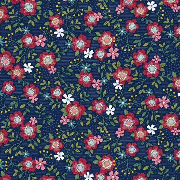 Primrose Path Navy From The Wander Lane Collection By Nancy Halverson For Benartex