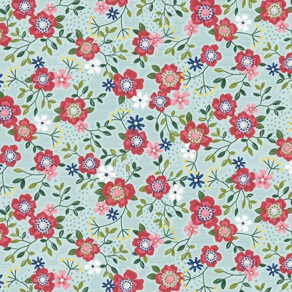 Primrose Path Aqua From The Wander Lane Collection By Nancy Halverson For Benartex