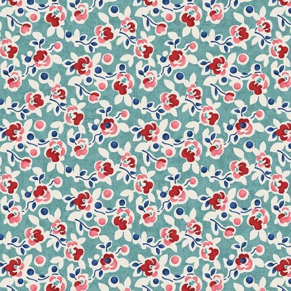 Posies Blue Grass From The Wander Lane Collection By Nancy Halverson For Benartex