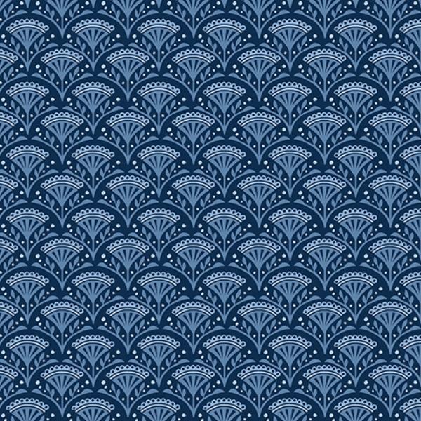 Blossom Scallop Navy From The Wander Lane Collection By Nancy Halverson For Benartex