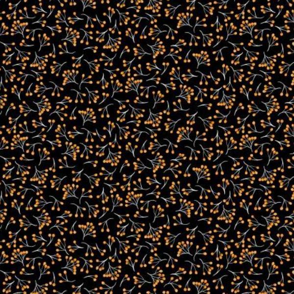 Autumn Light Berry Toss Black By Lola Molina For Wilmington Prints