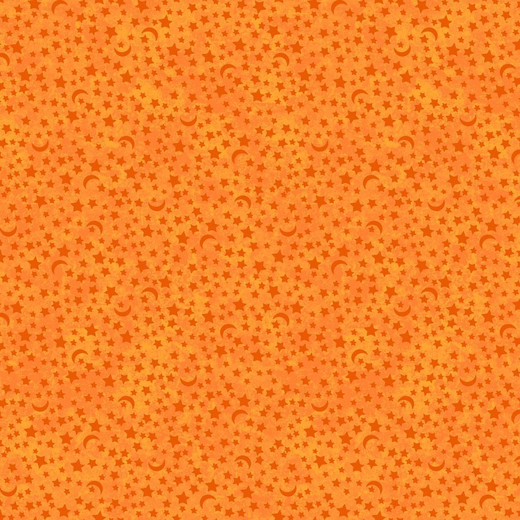 All Hallows Eve Moon Stars Orange By Sue Zipkin For Clothworks