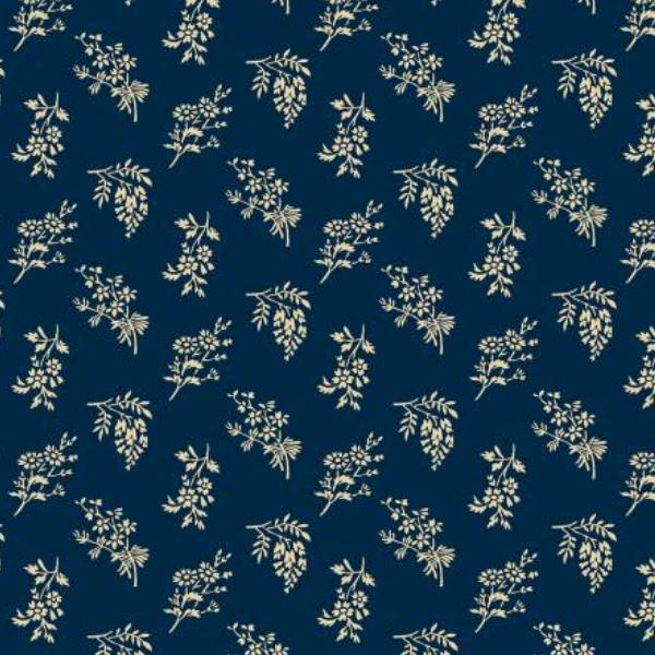 Vintage Charm Cut Flower Navy By Judie Rothermel For Marcus Fabrics