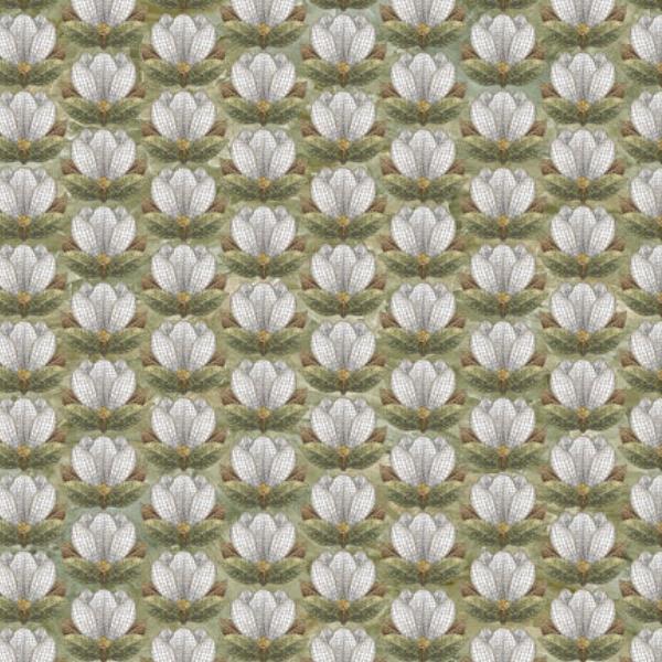 Magnolia Scallop Multi Green By Racquel Martindale For Northcott